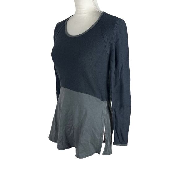 Indigenous Shirt Organic Cotton Top Long Sleeve Side Slit Round Neck Size XS - Picture 4 of 6